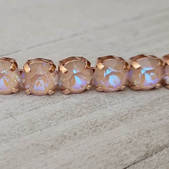 Austrian Crystal Tennis Bracelet in Rose Gold - Picture 7 of 8